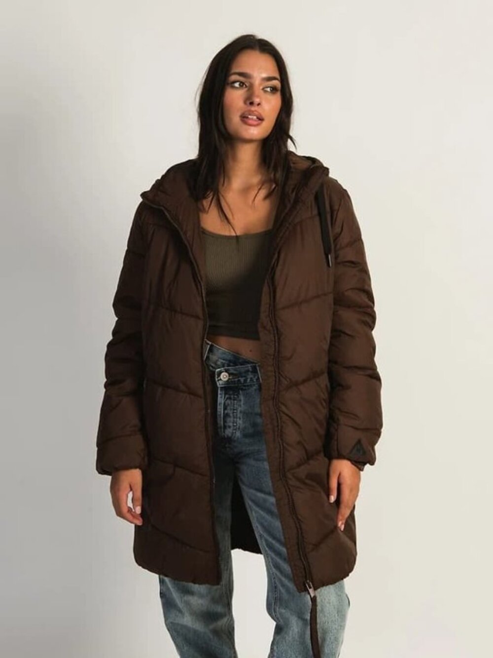 B.Young Bomina Long Puffer Jacket Hooded | Sz 8